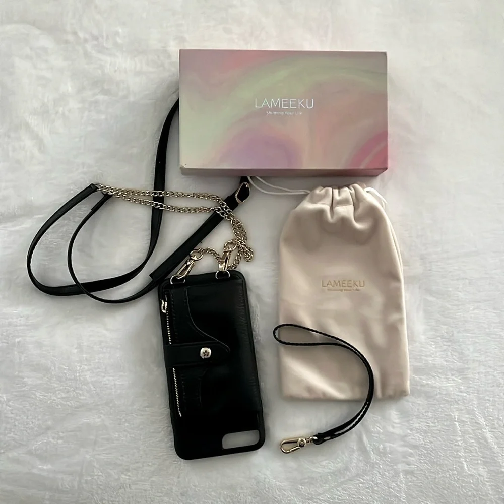 iPhone 7 Plus/8 Plus Crossbody and Wristlet PU Leather Case Wallet
